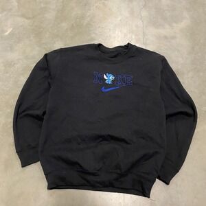 Nike Stitch Embroidered Crewneck Sweatshirt Mens Black Disney Custom Pullover